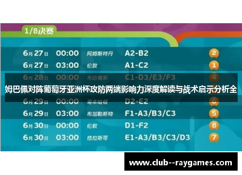 姆巴佩对阵葡萄牙亚洲杯攻防两端影响力深度解读与战术启示分析全